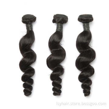 Loose Wave  Malaysian Hair Bundles 100% Human Hair Extensions Natural Color 3/4 Pieces No Tangle Hair Weave